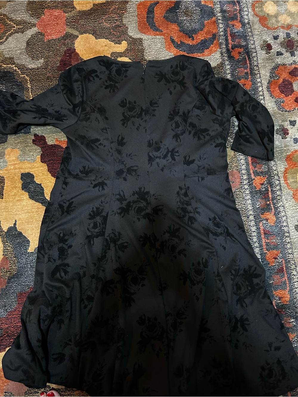 Simply Vera Vera Wang Black Floral Jacquard Midi Dress